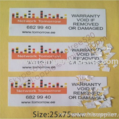 Ultra Destructible Vinyl Labels,package Security Seals,cargo Security Seals,eggshell Paper Warranty Security Sticker